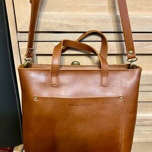 Portland Leather Chestnut Crossbody Tote/Satchel